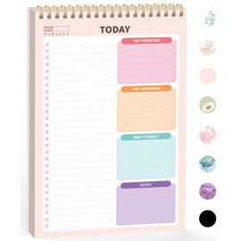 Forvencer To Do List Notepad (6.5 x9.8), To Do List Notebook for Work, Undated Daily Planner Organizer for Tasks Checklist & Goal Planning, To Do List Perfect for Office, School, Cute