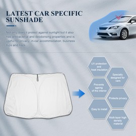 BIBIBO Seat Leon Mk3 Windscreen Cover, Car Sun Shade Compatible with Seat Leon Mk3 2012-2019, Car Cover for Windscreen Foldable with UV Protection, Sun Visor Against UV Rays