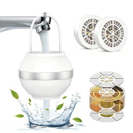 8 Stages Portable Bath Filter - Softens Hard Water, Purifies for Sensitive Skin & Hair (2 Filter Elements)