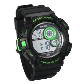 JewelryWe Digital Watch Men's Watch 30 m Waterproof Electronic Digital Sports Watch for Men Boys, 2-green, Christmas Day, birthday