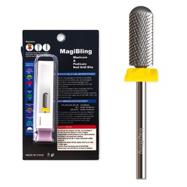MagiBling Super Cut Small Barrel 3/32'' Safety Tungsten Nail Drill Bits, Remove Gel Fast, Right handed, Suitable for Manicure Pedicure Cuticle Gel Polishing, Classic Round Top Bits, Grit: Extra Fine.