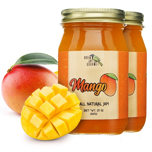 Green Jay Gourmet Mango Jam - All-Natural Fruit Jam with