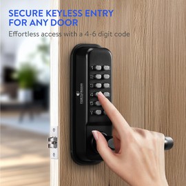 Fortstrong Mechanical Door Lock - Keyless Entry with Left or Right Installation - Durable Automatic Combination Deadbolt - Reliable Home Security - Easy to Install - Black