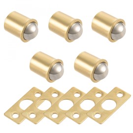 sourcing map 11mm Ball Dia Brass Electroplating Door Cabinet Ball Catch Latch Closures 5pcs