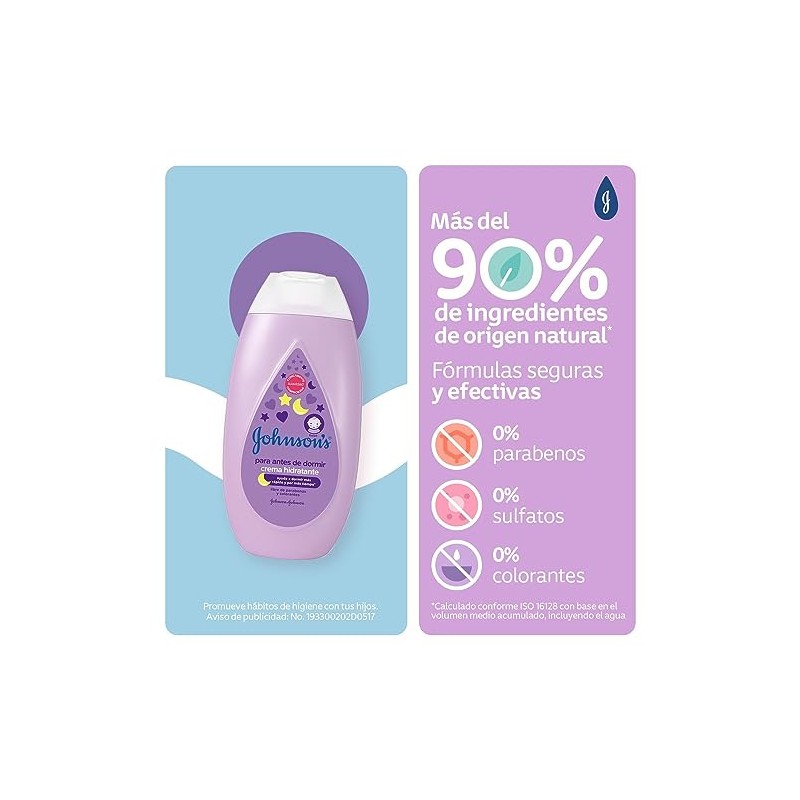JOHNSON'S Crema Corporal Para Bebé Antes de Dormir 200 ml