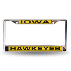 Rico Iowa Hawkeyes Chrome Metal License Plate Frame Holder