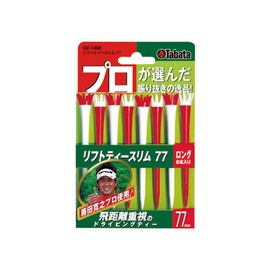 Tabata(タバタ) ゴルフ ティー ロング プラスチックティー 77mm 藤田プロ使用 リフトティースリム77 8本入 レッド GV1408 R