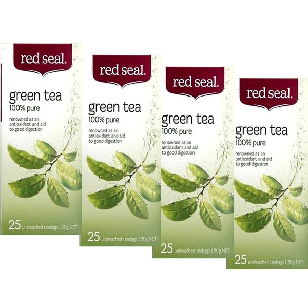 4 x 25 Tea bags RED SEAL 100% Green Tea ( total 100 bags)
