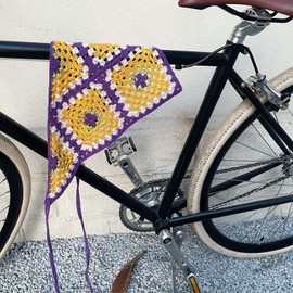 Crochet Bandana Head Kerchief Knitted Hair Scarf Boho Vintage Headbands Triangle Hair Tie Handmade Floral Hair Headwrap for Girls Women (Style 19)