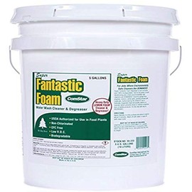 ComStar Super Fantastic Foam, Water Rinse Degreaser, Designed to Clean Away Grease & Oil from Garage Floors, Engines, Motors, White Walls, Printing Presses, Made in USA, 5 Gallon (55-223)