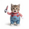 Funny Halloween Pet Costume for Dogs – Striped Jumpsuit with