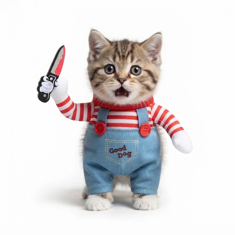 Funny Halloween Pet Costume for Dogs – Striped Jumpsuit with