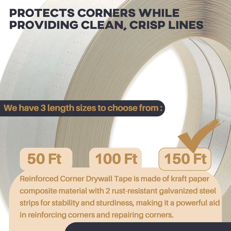 Terixe Drywall Corner Tape - 150 Ft Roll Reinforced Drywall