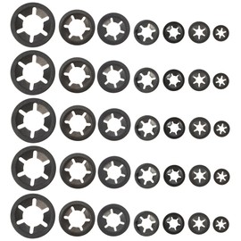 MUCKLILY 210 Pcs Internal Tooth Locking Washers Carbon Steel Bearing Clamping Rings Quick Lock Washers for Industrial Machinery Automotive Use with Corrosion Resistance