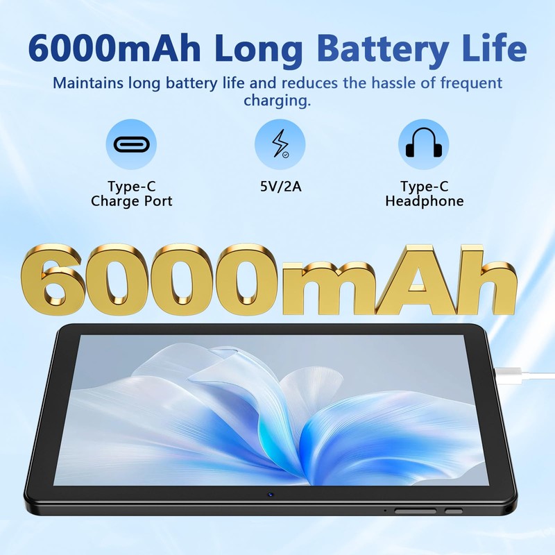 Aobante Tablet 10 Inch, 2025 Android 15 Tablets, 18GB+128GB, 1TB