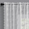 Kotile White Lace Cafe Curtains 45 Inch Length for Kitchen