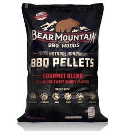 BEAR MOUNTAIN Premium BBQ WOODS 100% All-Natural Hardwood Pellets - Gourmet Blend (20 lb. Bag) Perfect for Pellet Smokers, or Any Outdoor Grill-Rich, Smoky Wood-Fired Flavor