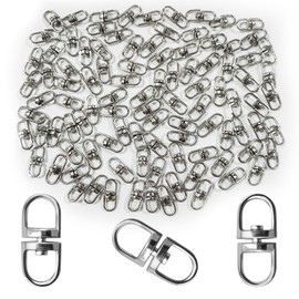 100pcs Double End Design Swivel Key Ring Connector, Double Opening Swivel Clasp Swivel Joint Pendant Clasp Lanyard Key Ring Backpack Jewellery Keychain DIY Craft Making Accessories (Small)