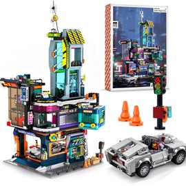 Wyiauy Cyberpunk Repair City Building-Bricks Set with Future Sports Car, Future City Modular Buildings Set Display Idea for Adults and Sci-fi Lovers, Creative Gift for Adults 2098pcs