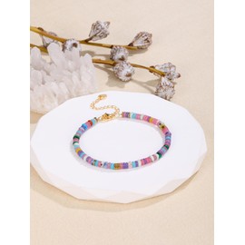 JSDDE Crystal Beads Bracelet for Women Multicoloured Crystal Bracelets Healing Gemstone Bracelet Gifts for Girls （Multicolor 4mm Beads）