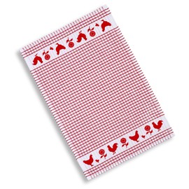 Cackleberry Home Backyard Chickens Windowpane Check Cotton Terrycloth Kitchen Towels, Set of 4 (Assorted)