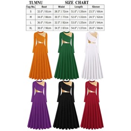 TLMNU Women Worship Liturgical Dance Dress Full Length Church Robe Modern Praise Dance Dress Lyrical Headwear Green Medium