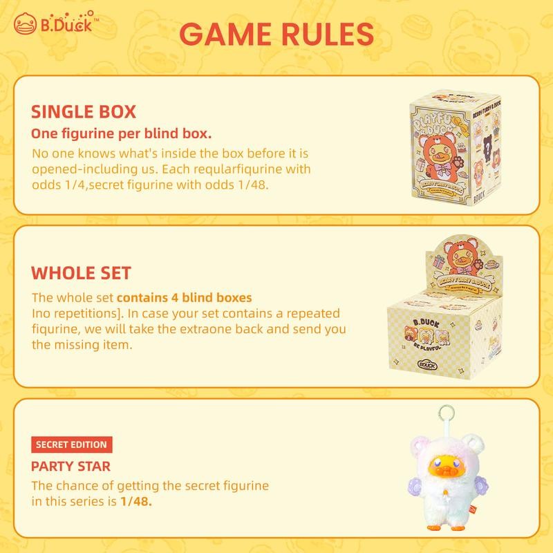 B.Duck Snuggle Bear Vinyl Plush Blind Box, Mystery Box:_Single Box