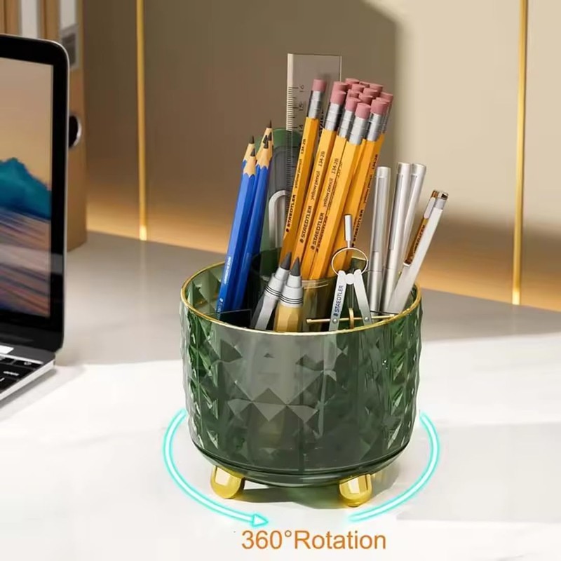 Vikmyer Desk Pencil Holder, 360 Degree Rotating Pen Holder for