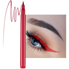 Eyeliner Pencil Coloured Eyeline Pen, Liquid Eyeliner Pen Matte Quick Dry Long Lasting Waterproof Eyeliner Pen Smudge-Proof Highly Pigmented Colourful Eye Liner for Eye-Makeup (01#)