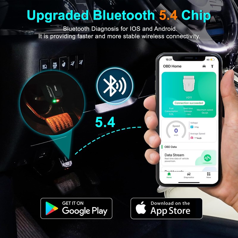 OBD2 Scanner Reader Bluetooth - Clear/Reset Vehicle Engine Error Code