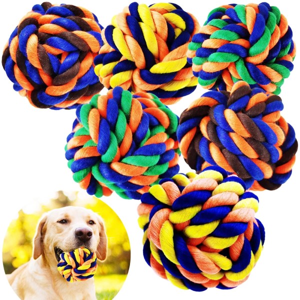 LosFong Tough Dog Chew Toys - 6 Pack Durable Balls