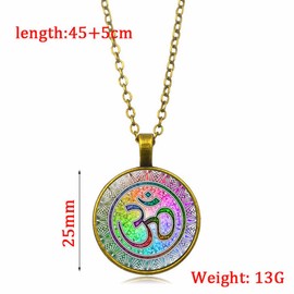 NEPOMI Om Aum Ohm Symbol Pendant Necklace for Men Women,Buddhist Sanskrit Om Spiritual Necklace Mens Womens Jewelry Necklace Gift Yoga Meditation Necklace 18'' Chain+2'' Extender (Gift Packaging)