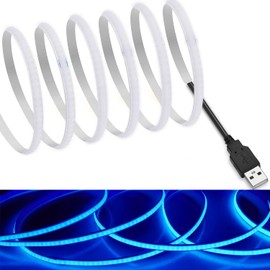 RYE COB Tape Light LED Strip Light Flexible High Density Width 0.2 inch (5 mm) Hidden LED Tape Light 4 m 320 LEDs/m Blue DC5V 180° CRI>=90 Degree Luminous CRI>=90 Double Sided Tape Transformable