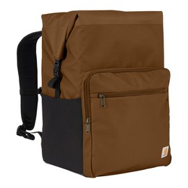 Carhartt Thick Foam Fully Insulated Cold Front Coolers, Durable Water Resistant Material W/Front Zippered Pocket, 30 Can Cooler Backpack, Oiled Walnut