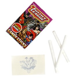 Justice League Superhero Candy Sticks & Tattoo Inside Each Pack, 30 Pack