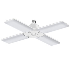 Feit Electric LED Garage Light, 4 Panel Adjustable Screw-in LED Shop Light Bulb, E26 Base, 12000 Lumens, Non-Dimmable, 5000k Daylight, Garage Ceiling Light, White, ADJ12000/5K/LED