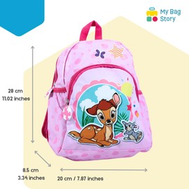 mybagstory - Backpack - Bambi - Pink - Children - School - Nursery - School Bag Girls - Size 28 cm - Adjustable Straps - Gift Idea, Blue, 28.5 cm, blue