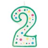 Wilton W91-02 Numeral Candle, 3-Inch by 1.5-Inch, No. 2, Green,