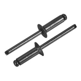 sourcing map 100Pcs 3/16"x3/4" Aluminum Blind Rivets, Aluminum Grip and Steel Mandrel, Countersunk Head Long Split Rivets for Metal, Furniture, Automotive, Black