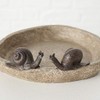 BOLTZE Bird Bath Diameter 21 cm Brown Resin Snails