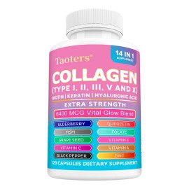 Suplemento Complejo De Colgeno 14 En 1 De Taoters Sin Sabor
