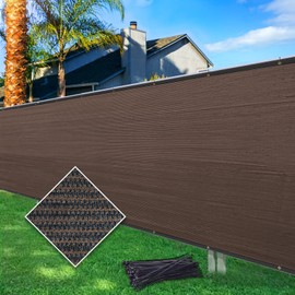 Cisvio 6ftx25ft Privacy Fence Screen Heavy Duty 170 GSM Windscreen & Dustproof Fabric Privacy Screen Covering Mesh Fencing for Outdoor Patio, Balcony, Pool Deck, Brown