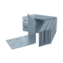 Helpmate Perforated Angle Bracket, 60 x 60 x 40 mm, Galvanised, Blued, Wood Connector, Pack of 12, 8099980, Silver