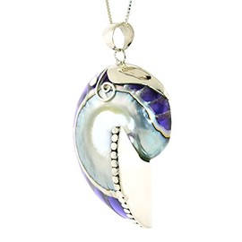 Heart Beats Sterling Silver and Snail Shell Pendent Silver Chain Necklace