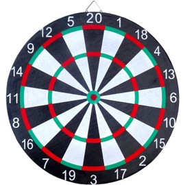 30cm Dart Board with 4 Classic and White Metal Tip Darts Ideal for the Whole Family (30cm)