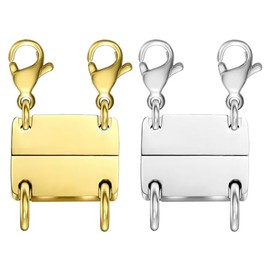 MKCYD Multi Necklace Layering Clasps Strong Magnetic Clasp, Gold and Silver Necklace Separator for Layering, Multiple Jewelry Closures for Layered Look