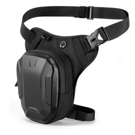 Motorcycle Leg Bag, Thigh Bag for Men and Women, Extended Storage Space, Reflective Stripes & Adjustable Leg Strap for Running, Cycling, Motorcycle, Sports and Work, black, /