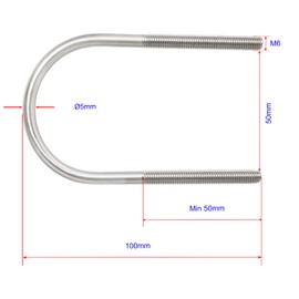 Aopin Round U Bolt 1.97"(50mm) Inside Width U Type Bolt Bracket 304 Stainless Steel M 6 Nuts, Plates, Washers for Automotive/Car/Trailer Bumper, Set of 2