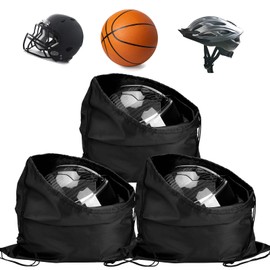 Sweetude 3 Pcs Motorcycle Helmet Bags Welding Helmet Case Bag Drawstring Storage Bag Riding Backpack Lightweight Sports Gym Sack for Ski Bicycle Training Hiking Travel