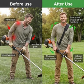 Nfvjfxz Shoulder Strap for String Trimmers Leaf Blowers Adjustable Padded Heavy-Duty Nylon Crossbody Strap Belt with Stainless Steel Clip for Garden Tool Weed Trimmers Multi Head System
